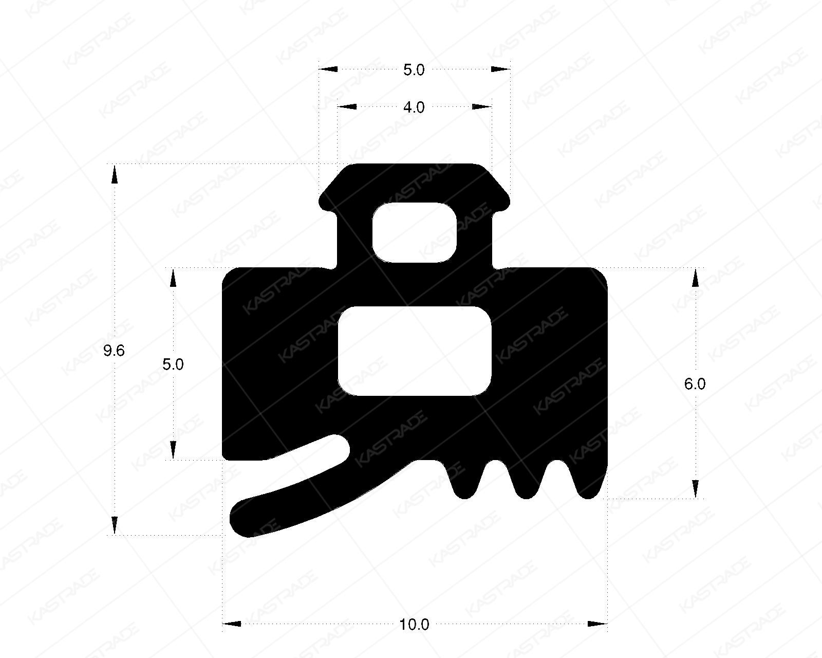 Curtainwall Gasket 6 mm (Small Nose)