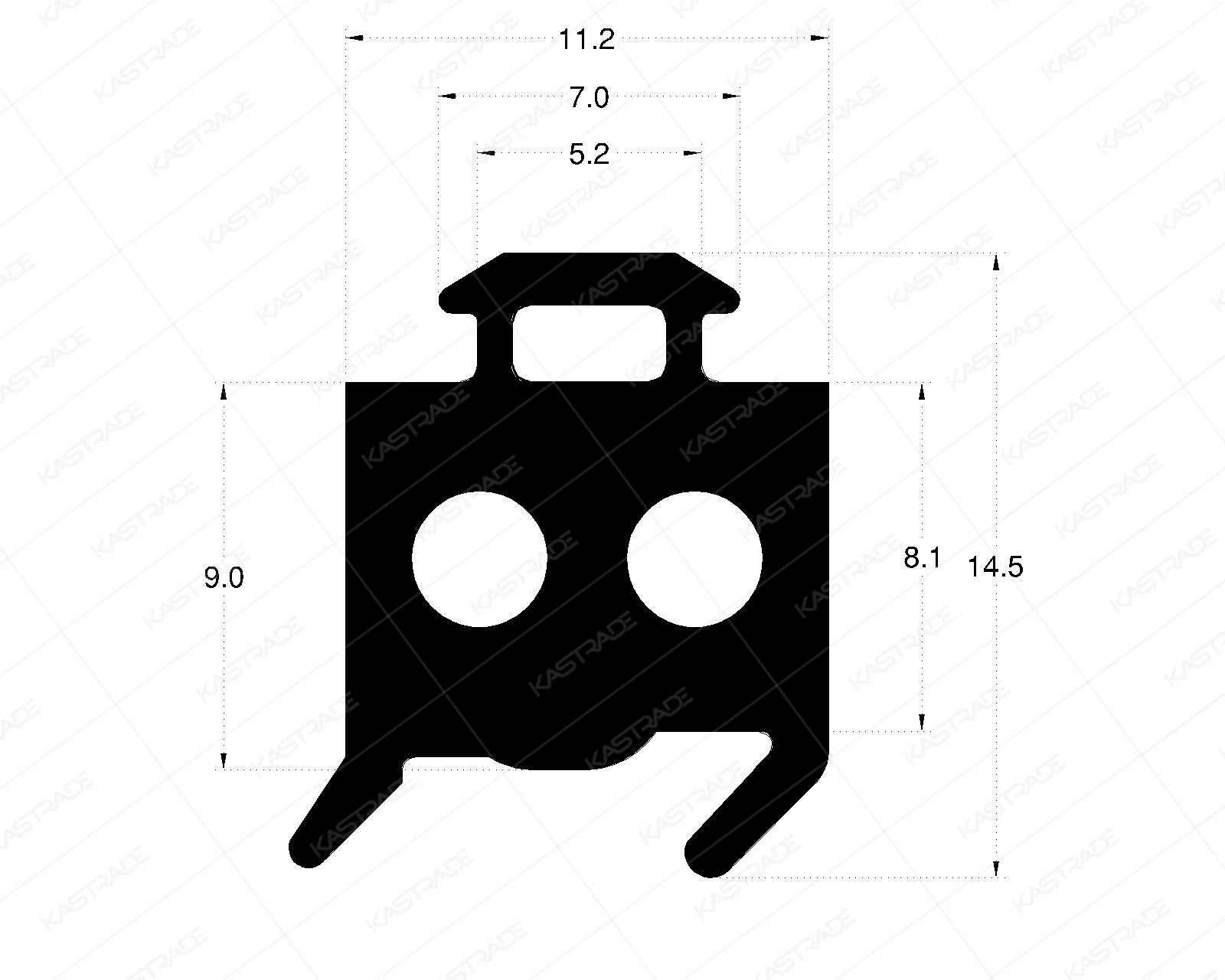 Curtainwall Gasket 9 mm (Slide Fit Heavy Section)