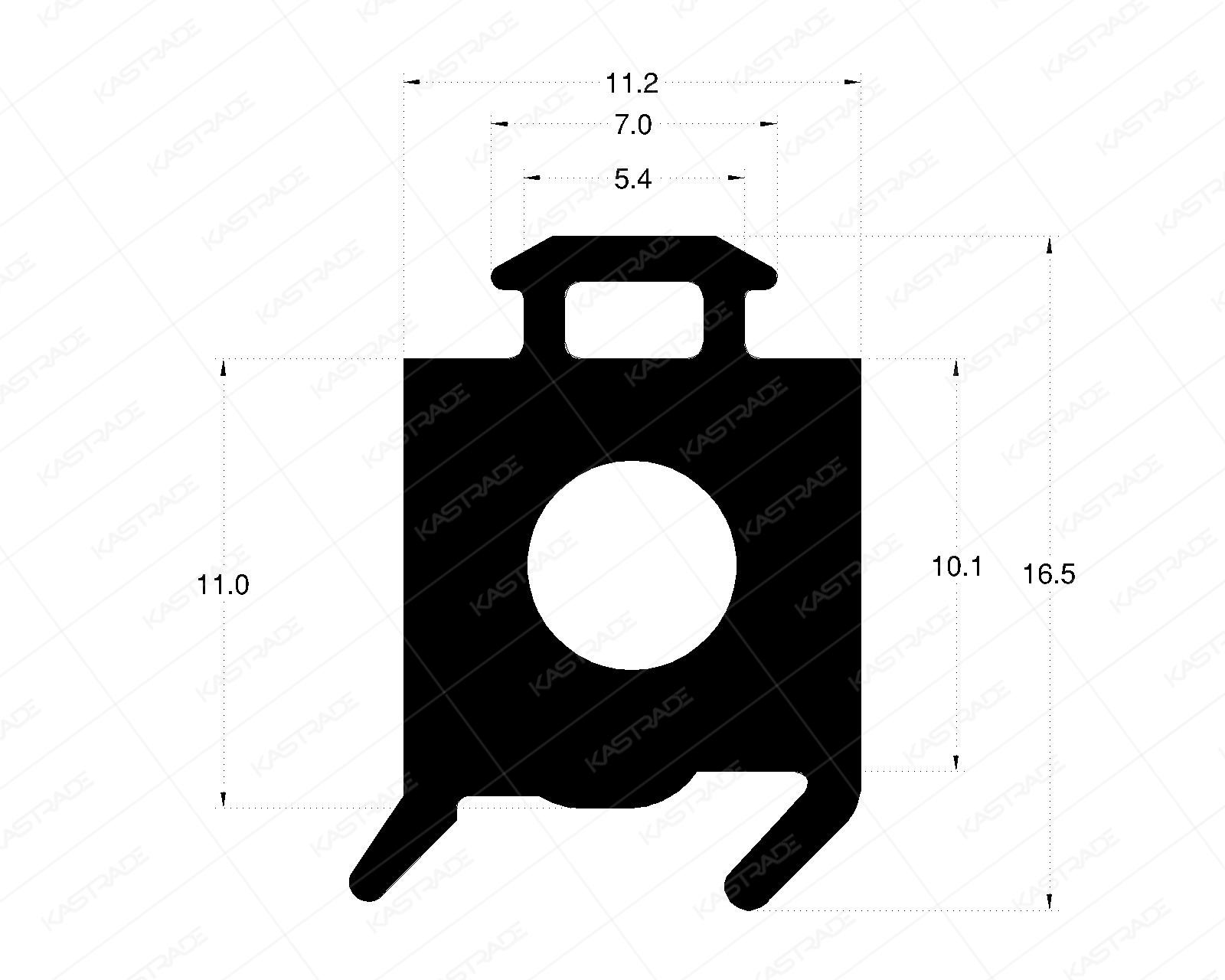 Curtainwall Gasket 11 mm (Slide Fit Heavy Section)
