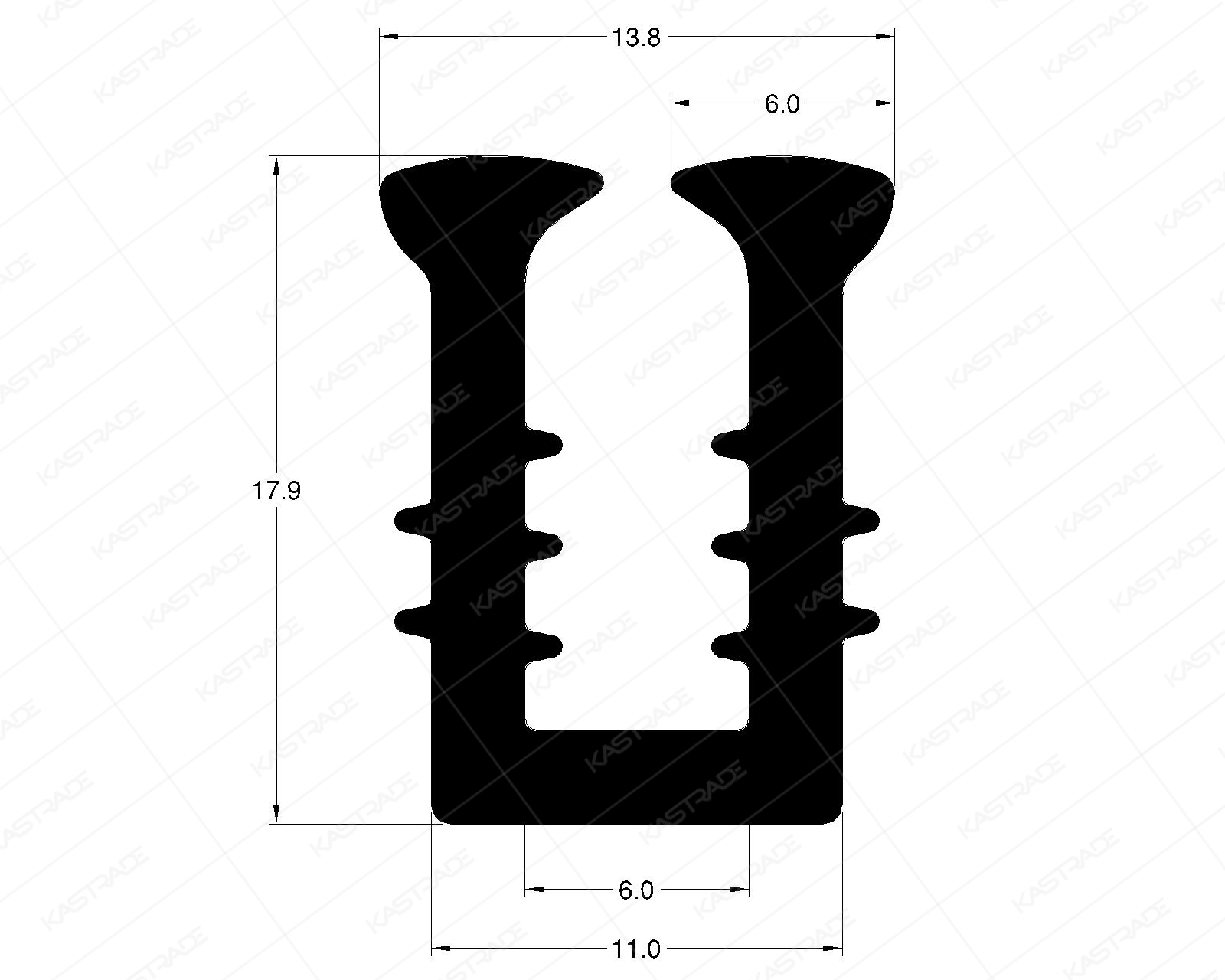 U Gasket for 6 mm Glass