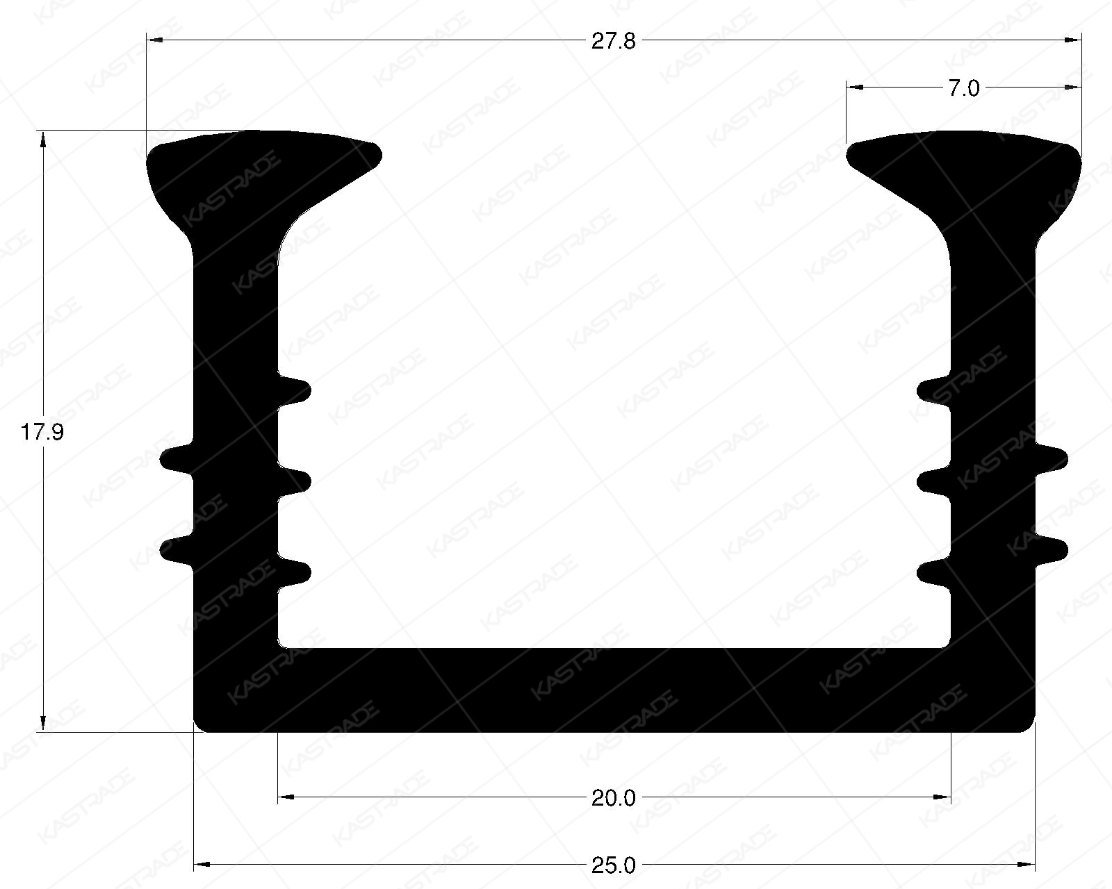 U Gasket for 20 mm Glass