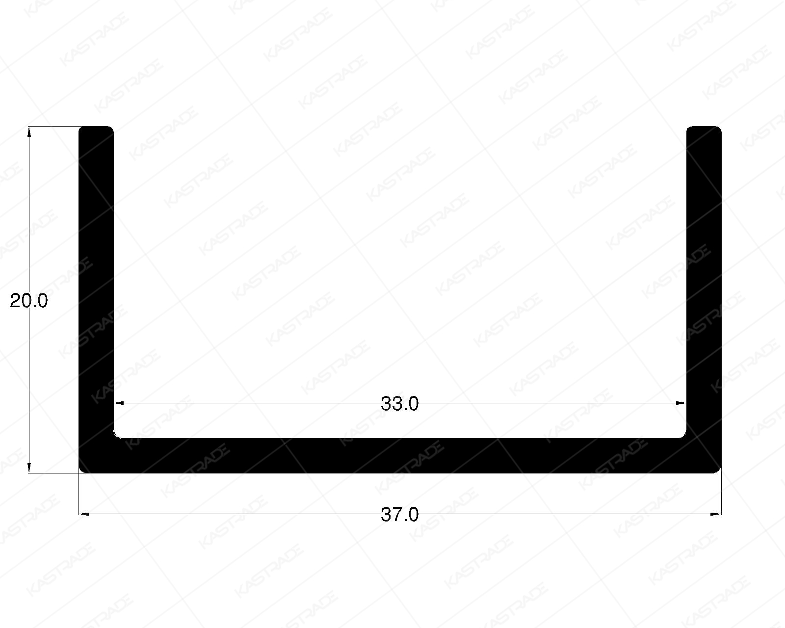 U Profile 37 mm X 20 mm