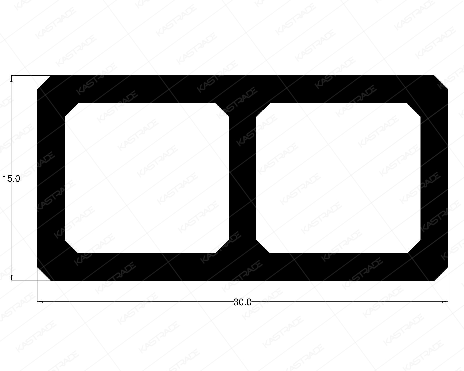 Spacer 15 MM X 30 MM x 2 MM