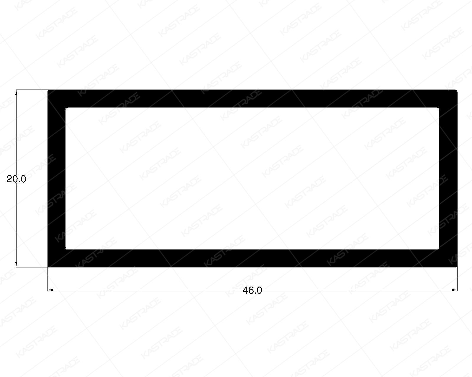 Spacer 20 MM X 46 MM x 2 MM