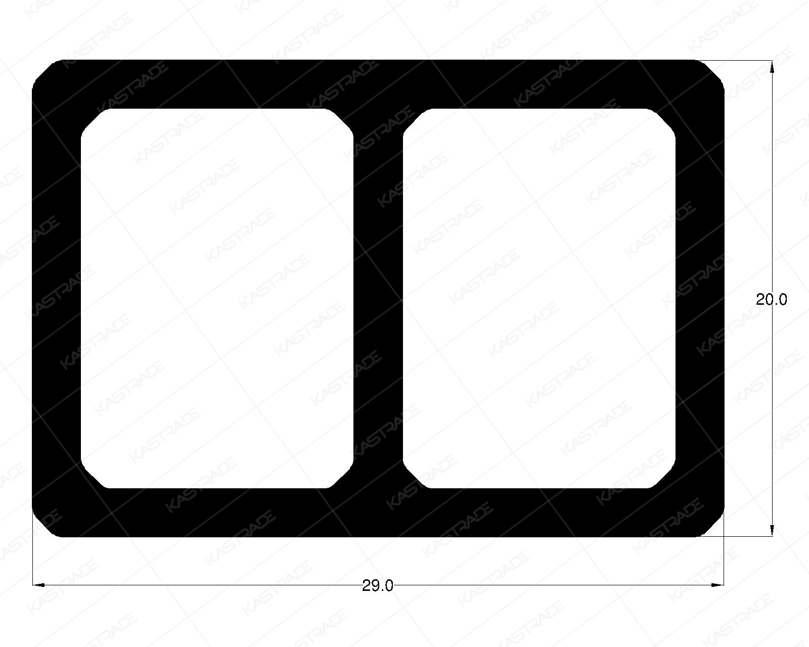 Spacer 29 MM X 20 MM x 2 MM
