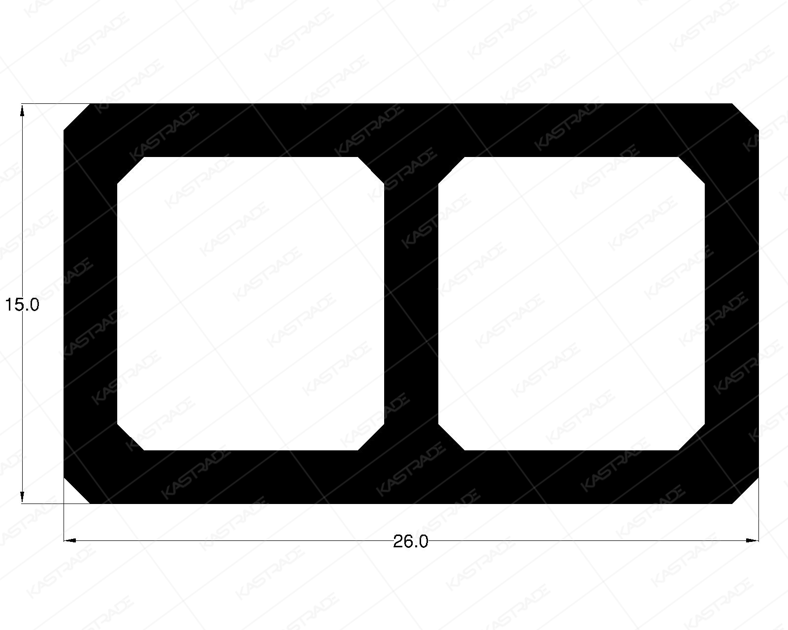 Spacer15 MM  X 26 MM x 2 MM