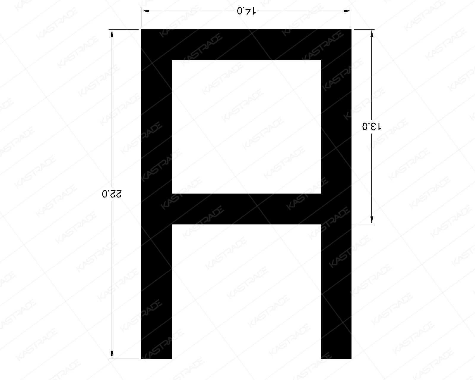 E Profile with 2 Legs