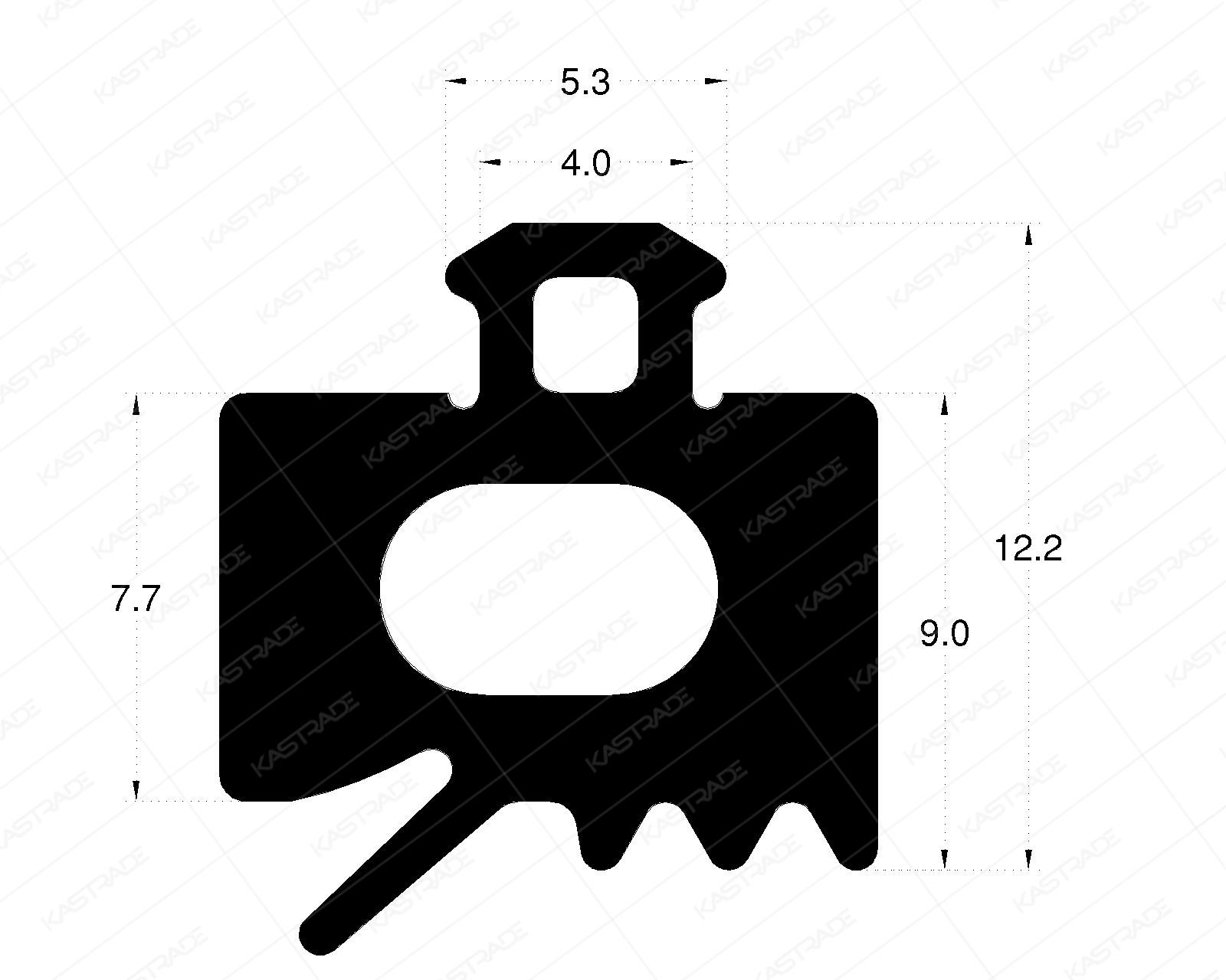 Curtainwall Gasket 9 mm (Small Nose)