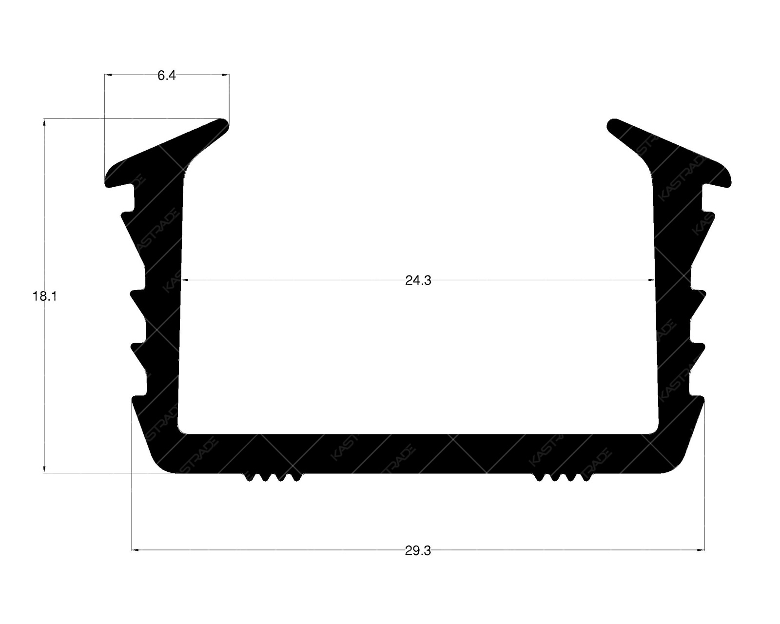 U Gasket for Sliding Shutter 24 mm Glass (Modified)