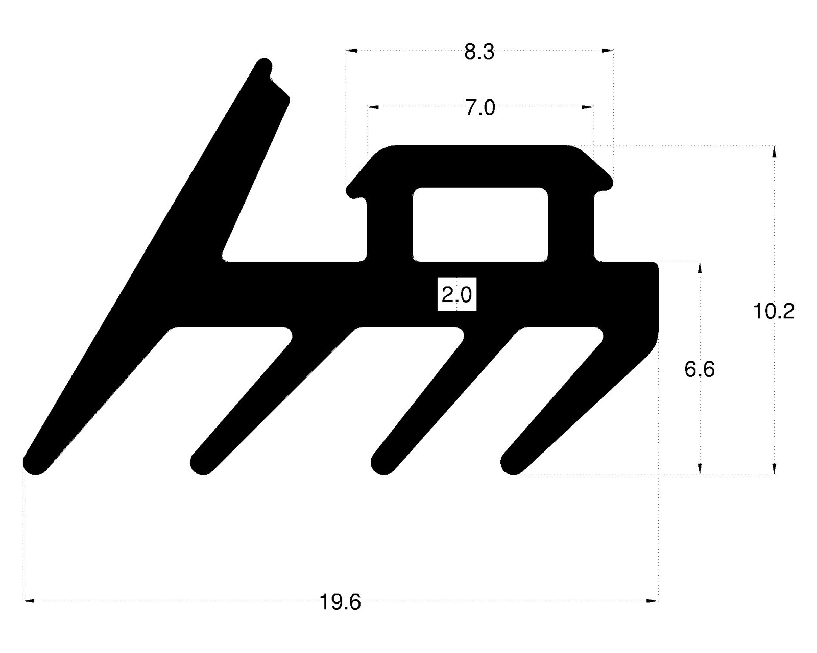 Glazing Gasket - Special With Top Flap