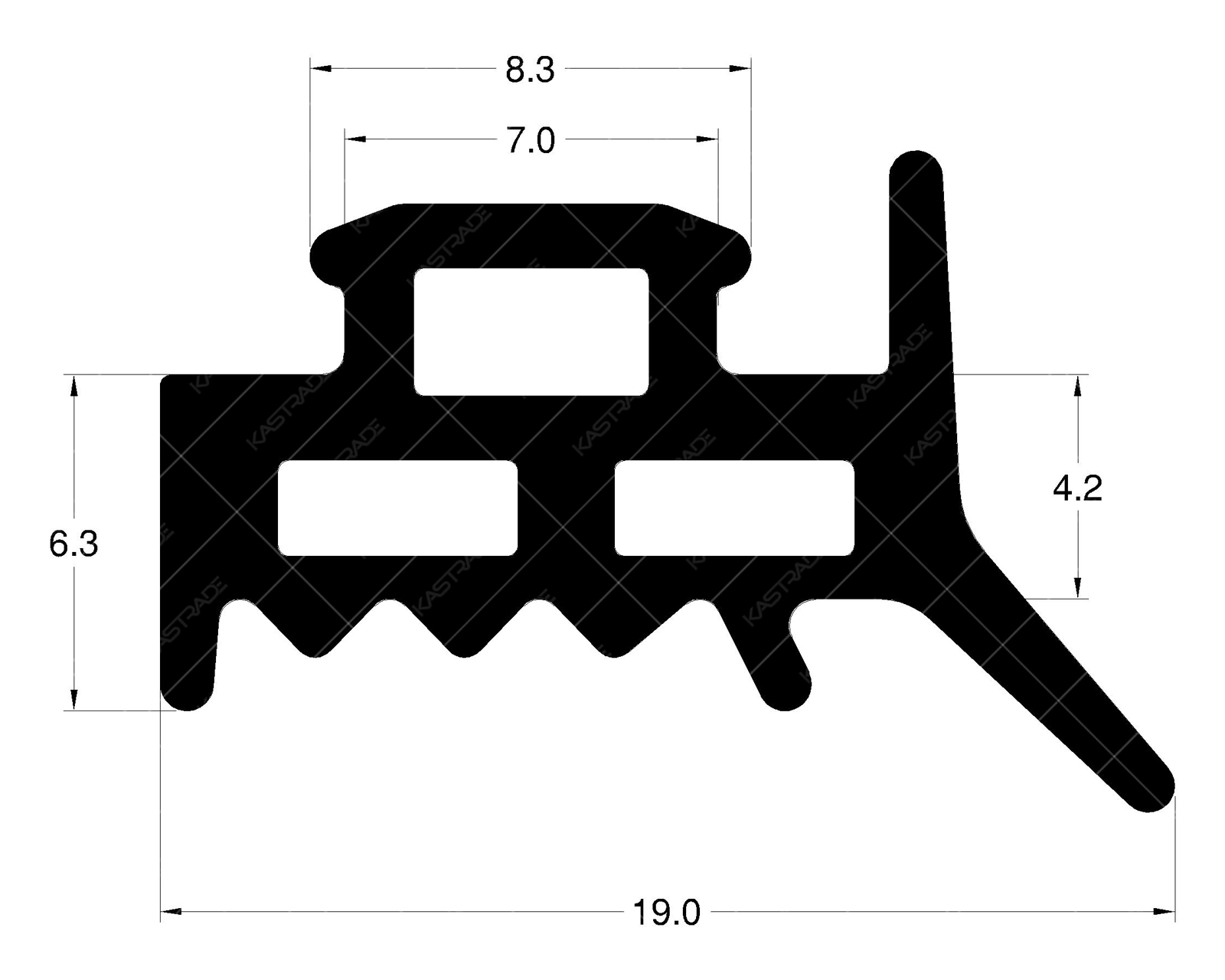 Transom Gasket 6 mm with flap