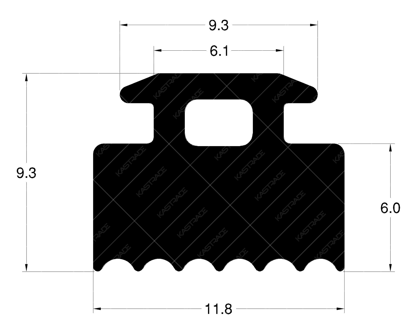 Curtainwall Gasket 6 mm (Solid Version) NEW