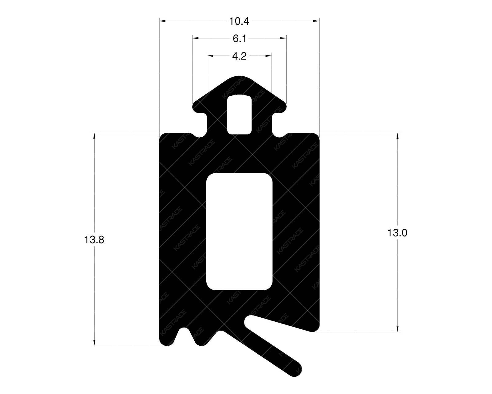 Curtainwall Gasket 13 mm with Small Head