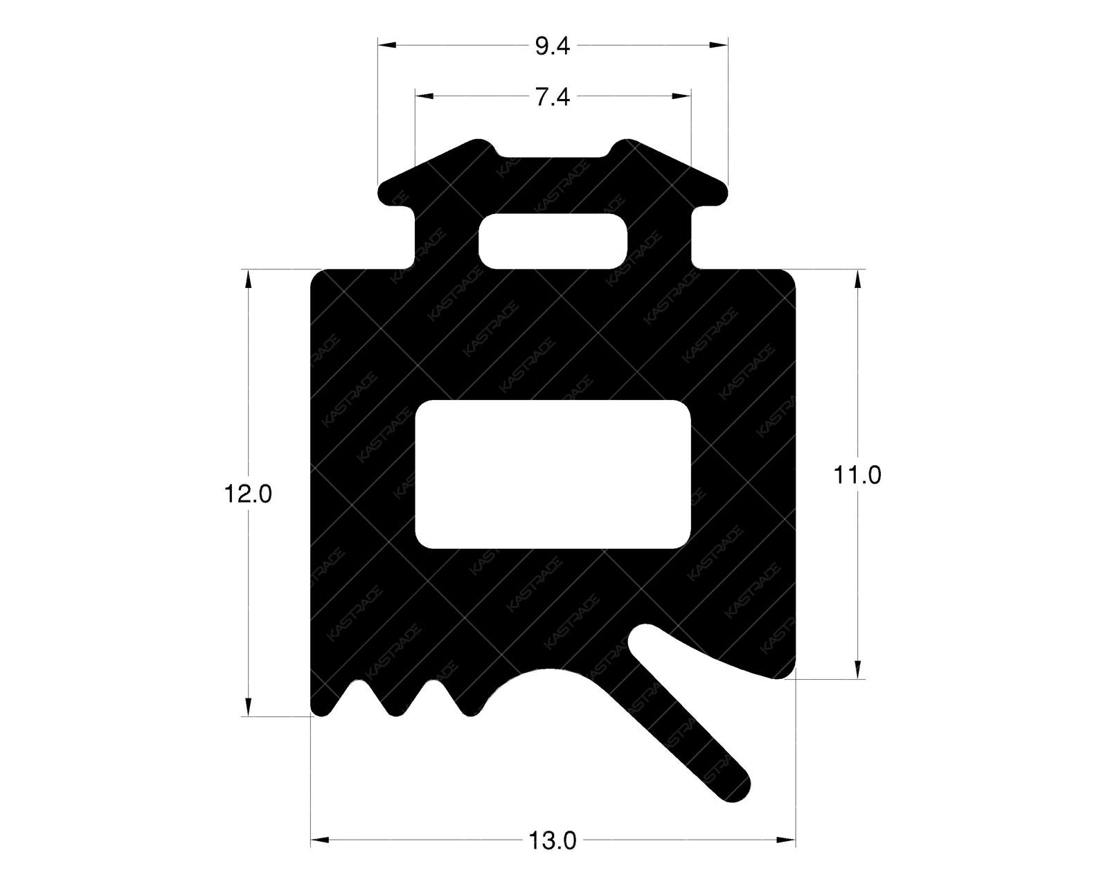 Curtainwall Gasket 12 mm