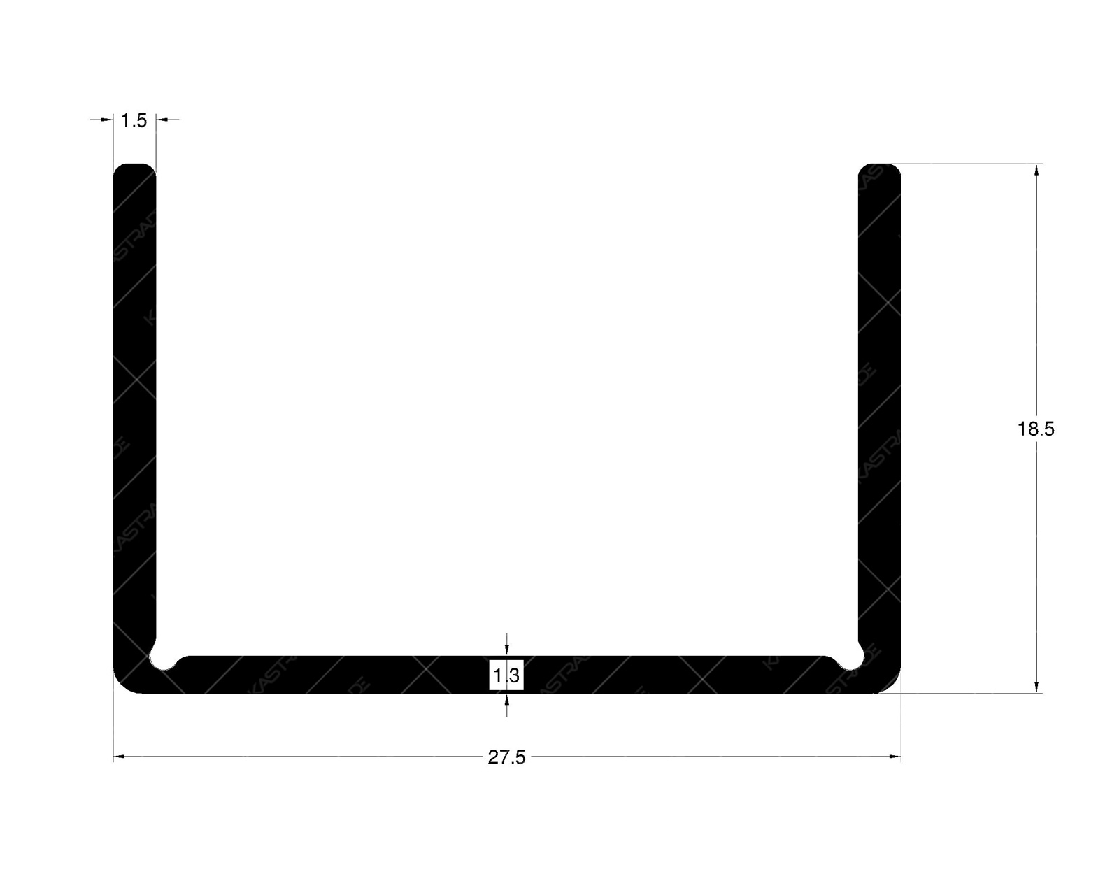 U Gasket Plain 24 mm Glass