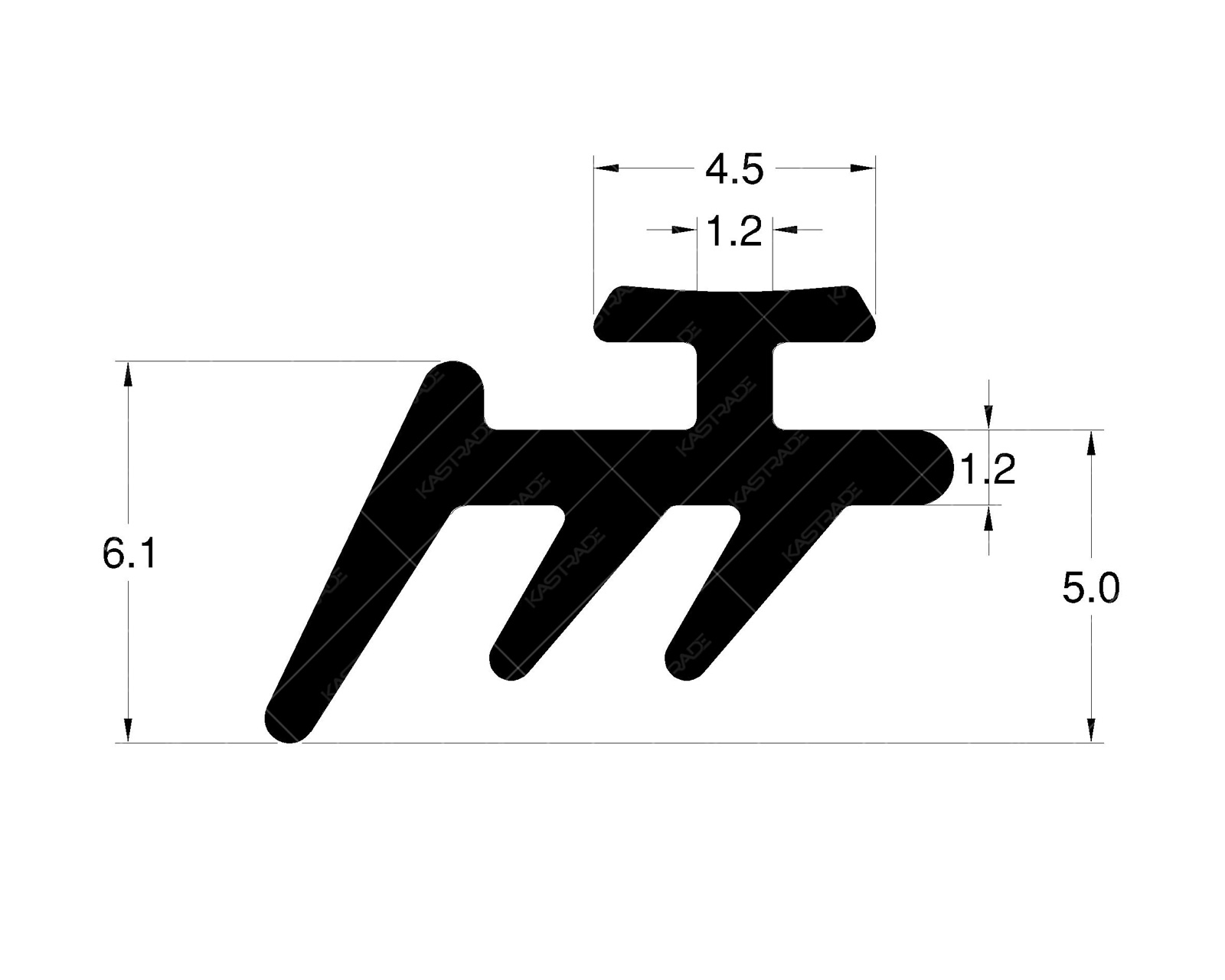 Inner Glazing Gasket - Small with T Head