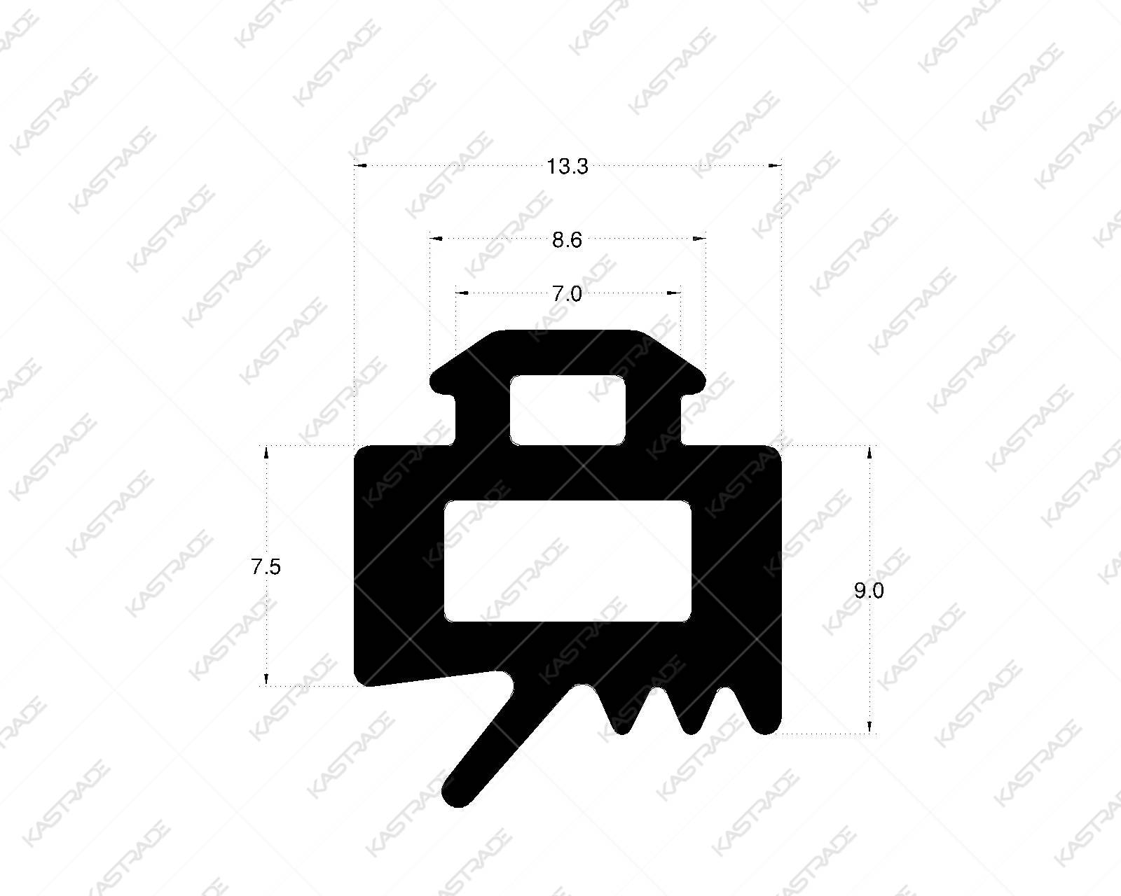 Curtainwall Gasket 8 mm (Modified Nose)